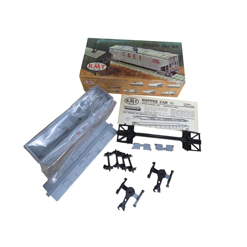 Vintage KMT C&EI Hopper Car Kit – O Gauge Train – Unassembled with Box